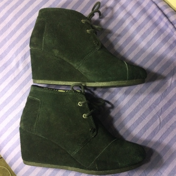 Toms Ankle Boots Suede Desert Wedge - Picture 6 of 7